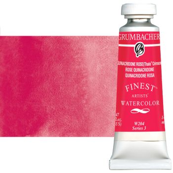 Grumbacher Finest Artists' Watercolor - Quinacridone Rose, 14 ml Tube 