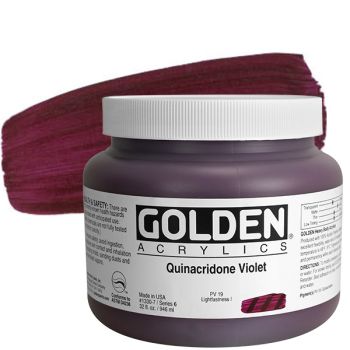 GOLDEN Heavy Body Acrylics - Quinacridone Violet, 32oz Jar