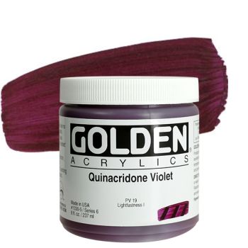 GOLDEN Heavy Body Acrylics - Quinacridone Violet, 8oz Jar