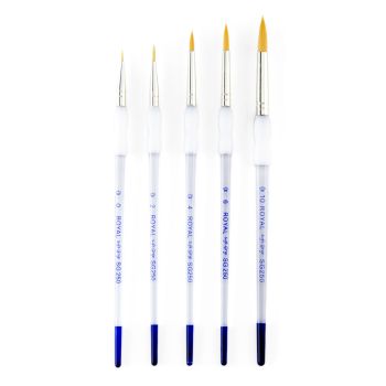 Royal Soft Grip Series 300 Synthetic Short Handle #303 Round Brush Set of 5