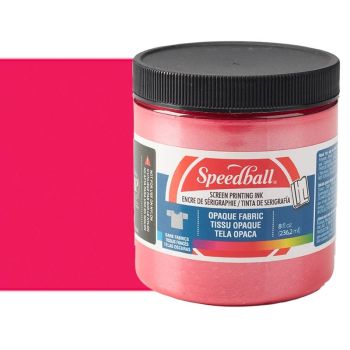 Speedball Opaque Fabric Screen Printing Ink 8 oz Jar - Raspberry 