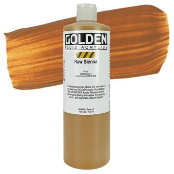 GOLDEN Fluid Acrylics Raw Sienna 16 oz