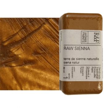 R&F Encaustic Handmade Paint 40 ml Block - Raw Sienna