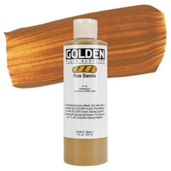 GOLDEN Fluid Acrylics Raw Sienna 8 oz