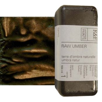 R&F Encaustic Handmade Paint 104 ml Block - Raw Umber 