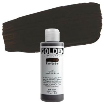 GOLDEN Fluid Acrylics Raw Umber 4 oz