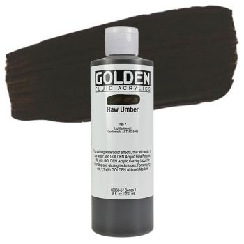 GOLDEN Fluid Acrylics Raw Umber 8 oz