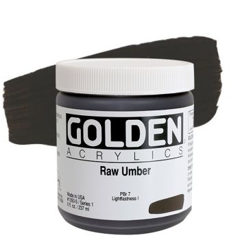 GOLDEN Heavy Body Acrylics - Raw Umber, 8oz Jar
