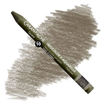 Caran d'Ache Neocolor II Water-Soluble Wax Pastels - Raw Umber, No. 049 (Box of 10)