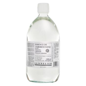 Sennelier Oil Color Solvents - Rectified Turpentine, 1 Liter Bottle