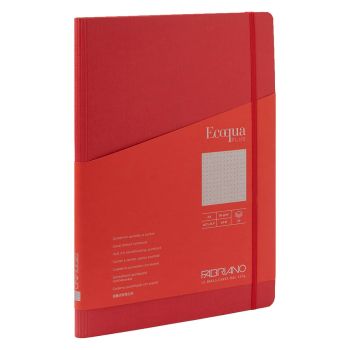 Fabriano EcoQua+ Notebook 8.3 x 11.7" Dot Grid Hidden Spiral Red