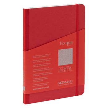 Fabriano EcoQua+ Notebook 5.8 x 8.3" Fabric Dot Grid Red