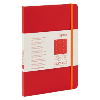 Fabriano Ispira Notebooks 5.8 x 8.3 Dot Grid Softbound (96-Sheets) Red 