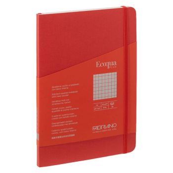 Fabriano EcoQua+ Notebook 5.8 x 8.3" Grid Stitch-Bound Red