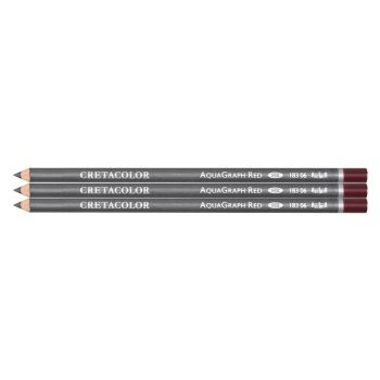Cretacolor Aquagraph Watersoluble HB Red Graphite Pencil, Box of 3
