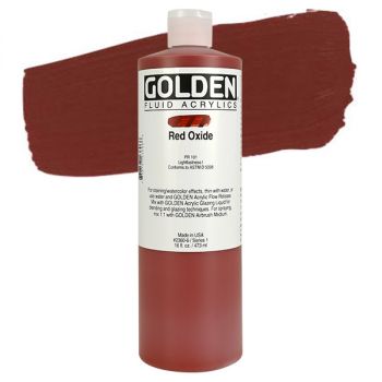 GOLDEN Fluid Acrylics Red Oxide 16 oz