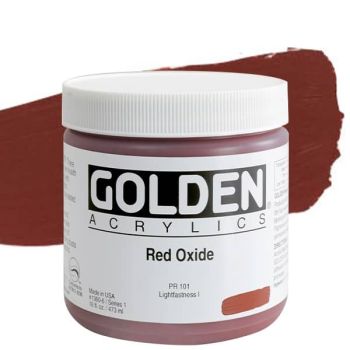 GOLDEN Heavy Body Acrylics - Red Oxide, 16oz Jar
