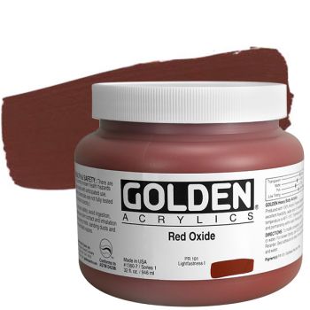 GOLDEN Heavy Body Acrylics - Red Oxide, 32oz Jar