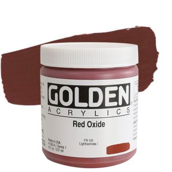 GOLDEN Heavy Body Acrylics - Red Oxide, 8oz Jar