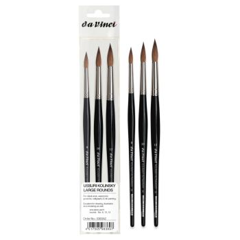 Da Vinci Ussuri Kolinsky Red Sable Large Round Brush Set of 3