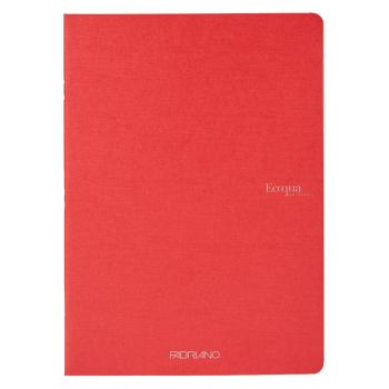 Fabriano EcoQua Notebook 5.8 x 8.3" Grid Staple-Bound Red