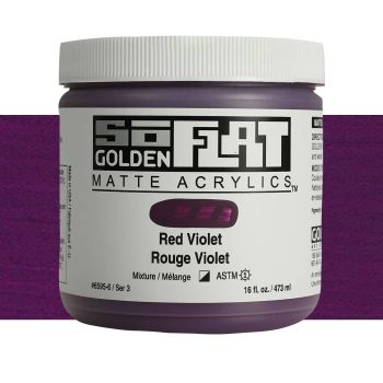 GOLDEN SoFlat Matte Acrylic - Red Violet, 16oz Jar