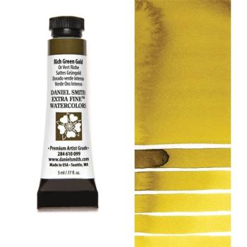 Daniel Smith Extra Fine Watercolors - Rich Green Gold, 5 ml Tube