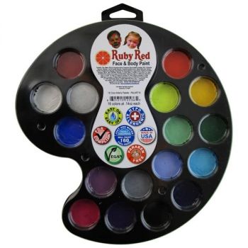 Ruby Red Face & Body Paint Artist Palette, Set of 16