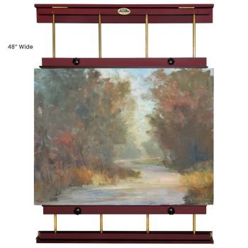 Rue Wall Display & Painting Easel Large- 48in Wide-Canvases up to 60in High - Mahogony