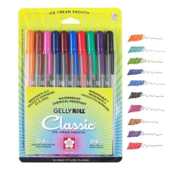 Sakura Gelly Roll Pen Assorted Colors Set of 10