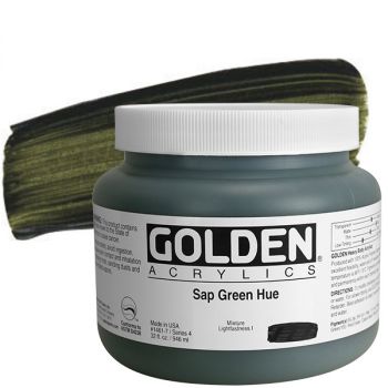 GOLDEN Heavy Body Acrylics - Sap Green Hue, 32oz Jar