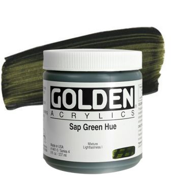 GOLDEN Heavy Body Acrylics - Sap Green Hue, 8oz Jar