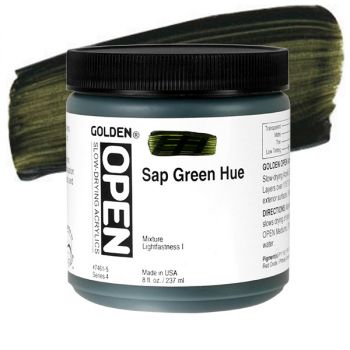 GOLDEN Open Acrylic Paints Sap Green Hue 8 oz