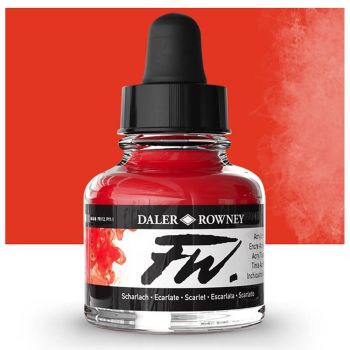 Daler-Rowney F.W. Acrylic Ink 1oz Bottle Scarlet
