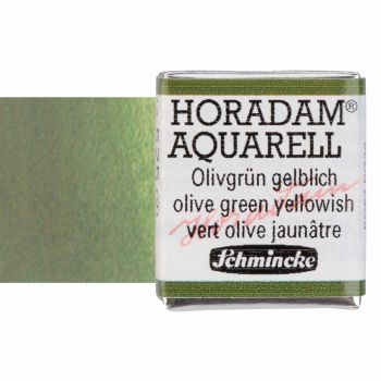 Schmincke Horadam Watercolor Olive Green Yellowish Half-Pan