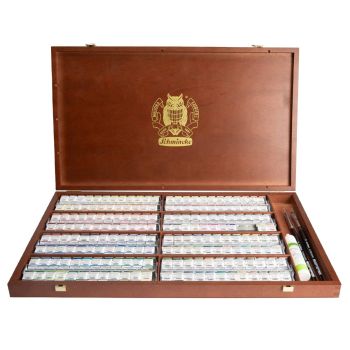 Schmincke Horadam Watercolor, Limited Edition Wooden Box Set of 190 Half Pans