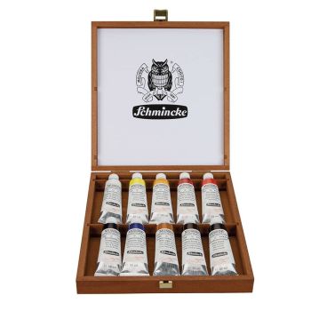 Schmincke Mussini Oil 35 ml Wood Box Set of 10