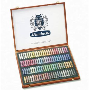 Schmincke Soft Pastels Walnut Stained Wood Box Set of 100 - Assorted Colors