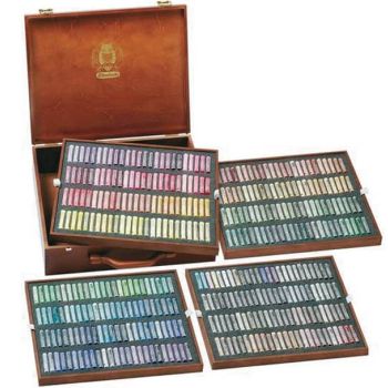 Schmincke Soft Pastels Walnut Stained Wood Box Set of 400 Multi-Purpose - Assorted Colors