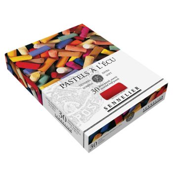 Sennelier Extra Soft Pastels Cardboard Box Set of 30 Half Sticks - Assorted Colors