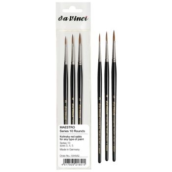 Da Vinci Maestro Series 10 Kolinsky European Round 3-Brush Set