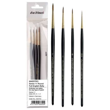 Da Vinci Maestro Series 11 Kolinsky Full Belly Round Brush Set of 4