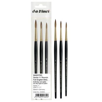 Da Vinci Maestro Series 11 Kolinsky Full Belly Round 3-Brush Set