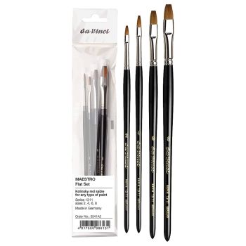 Da Vinci Maestro Series 1311 Kolinsky Flats Four Brush Sets