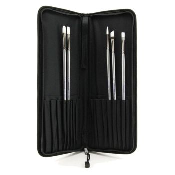 Silver Brush Silverwhite® Synthetic Long Handle Brush with Case (Set of 5)