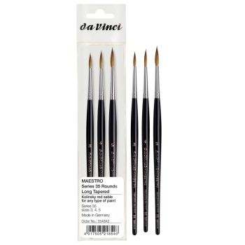 Da Vinci Maestro Series 35 Kolinsky Long Tapered Round 3-Brush Set