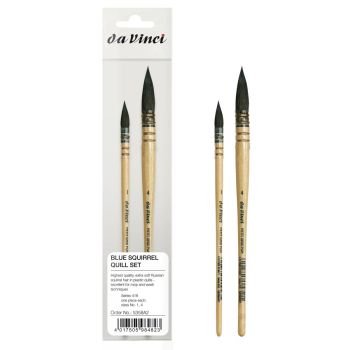 Da Vinci Petit Gris Pur Blue Squirrel Quill Brush Set of 2