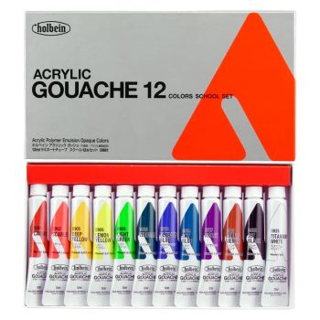 Holbein Acryla Gouache 12ml Set of 12 Assorted Colors