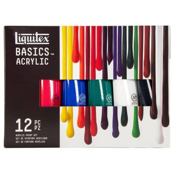 Liquitex BASICS Acrylic Set of 12, 118ml (4oz.) Tubes