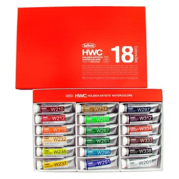 Holbein Artists' Watercolor 15ml Set of 18 Assorted Colors